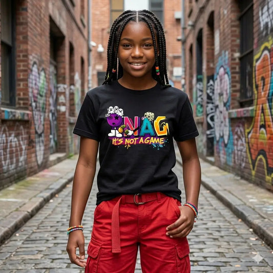 Youth Black Streetwear Graphic Tee - INAG™