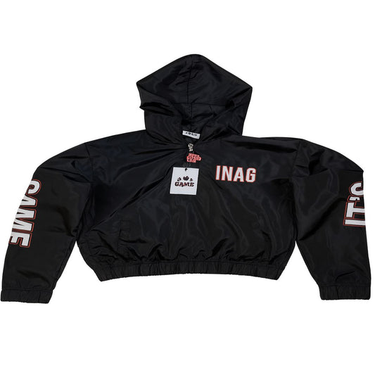 Women’s Cropped Windbreaker – Black Crop Jacket Streetwear for Women