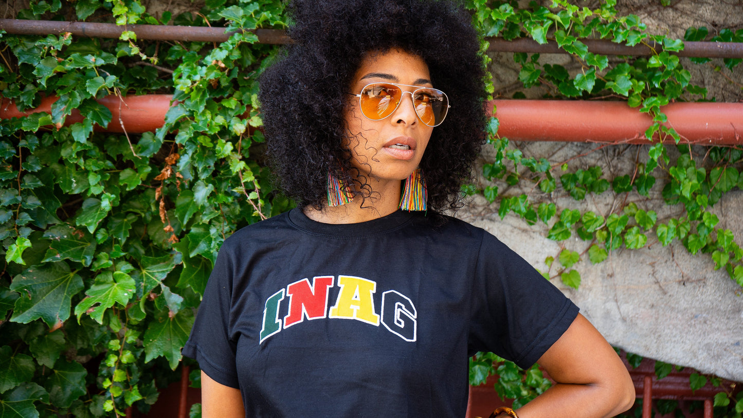 Black Graphic Leggings for Women with Afro Puffs logo - It's Not A Game Apparel™