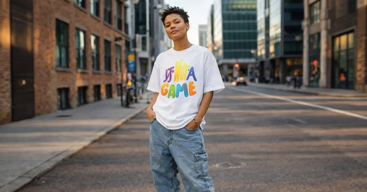 INAG matching sets streetwear outfit with graphic tee and carpenter pants coordinated look