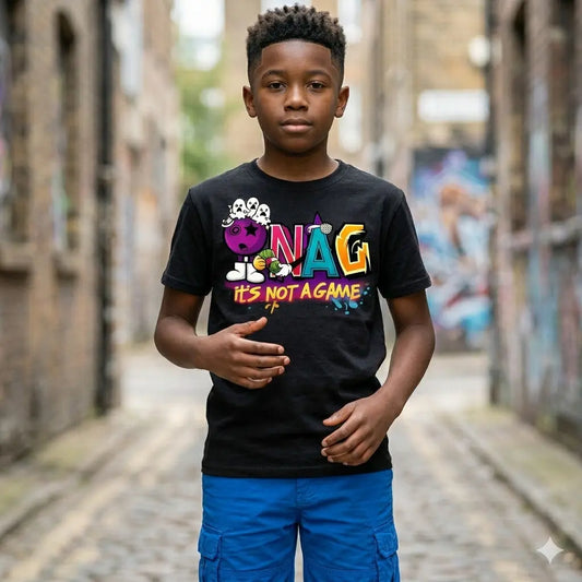 Youth Black Streetwear Graphic Tee - INAG™