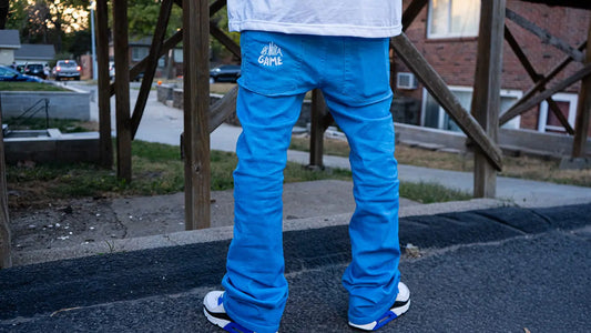 Mens Blue Stacked Jeans - INAG™