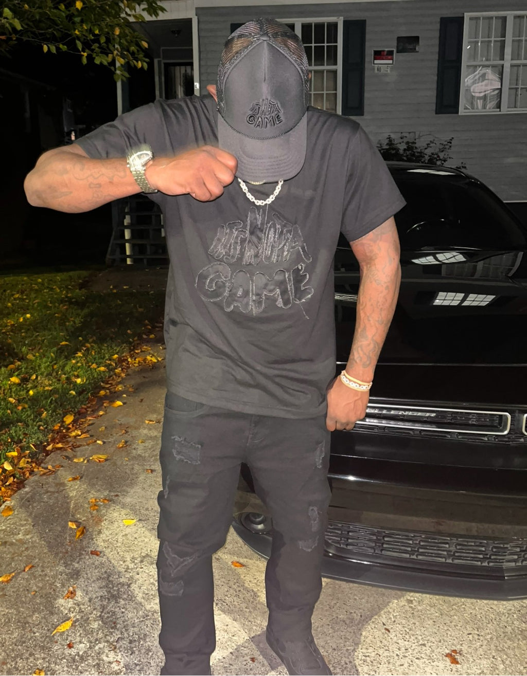 Black on Black Trucker Cap – INAG It’s Not a Game Streetwear Hat