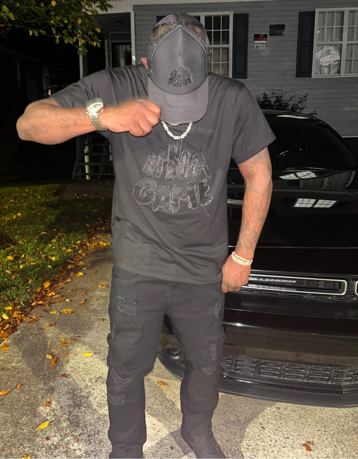 Black on Black Trucker Cap – INAG It’s Not a Game Streetwear Hat
