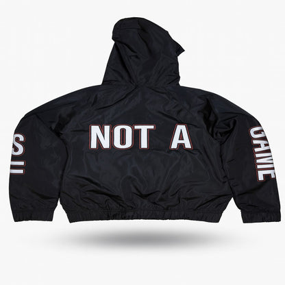 Women’s Cropped Windbreaker – Black Crop Jacket Streetwear for Women