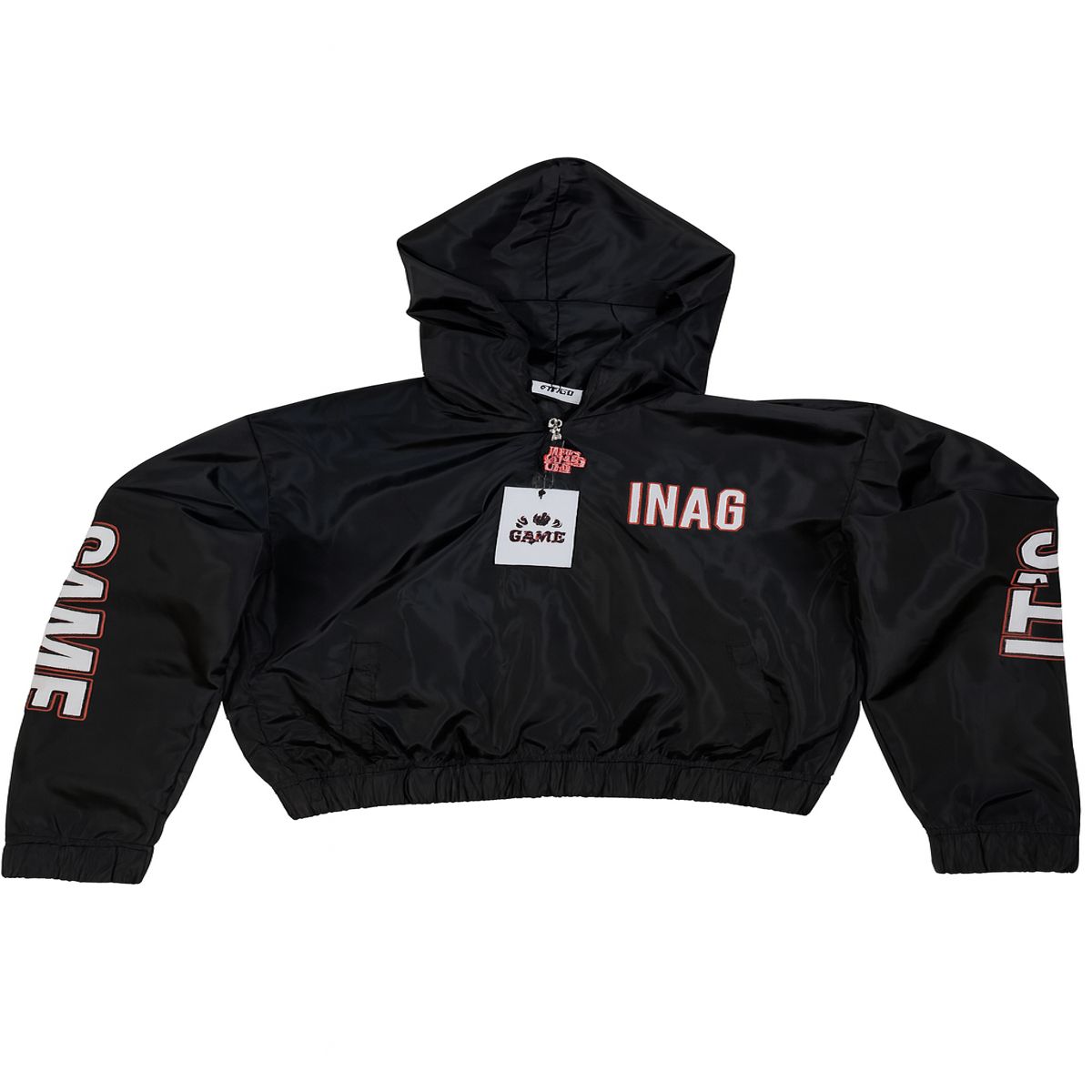 Women’s Cropped Windbreaker – Black Crop Jacket Streetwear for Women