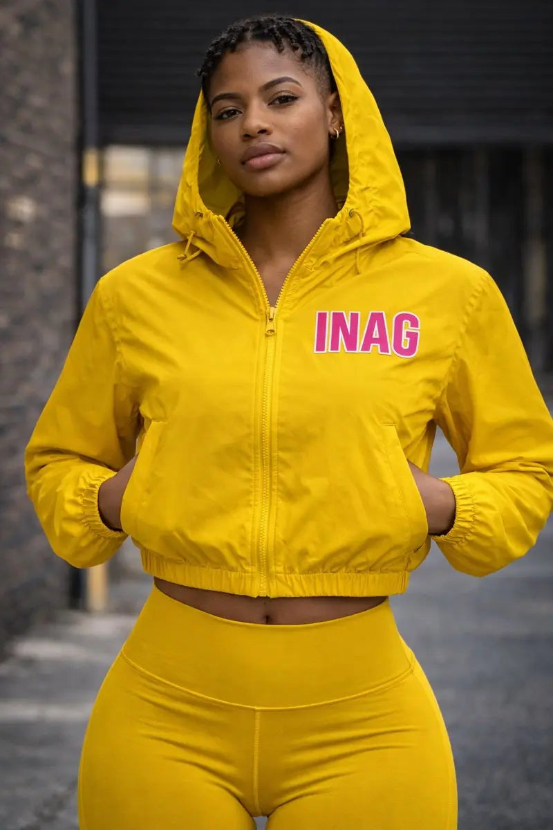 INAG Black Cropped Windbreaker - INAG™