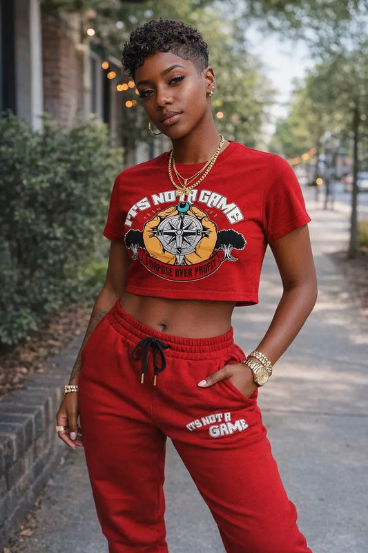 "Womens Crop Tops - Maroon Embroidered" - INAG™