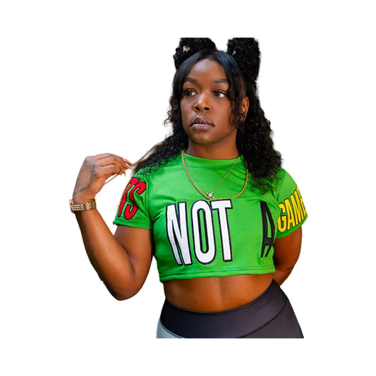 Crop Top T Shirt|Custom Women's Streetwear Tee - It's Not A Game Apparel™