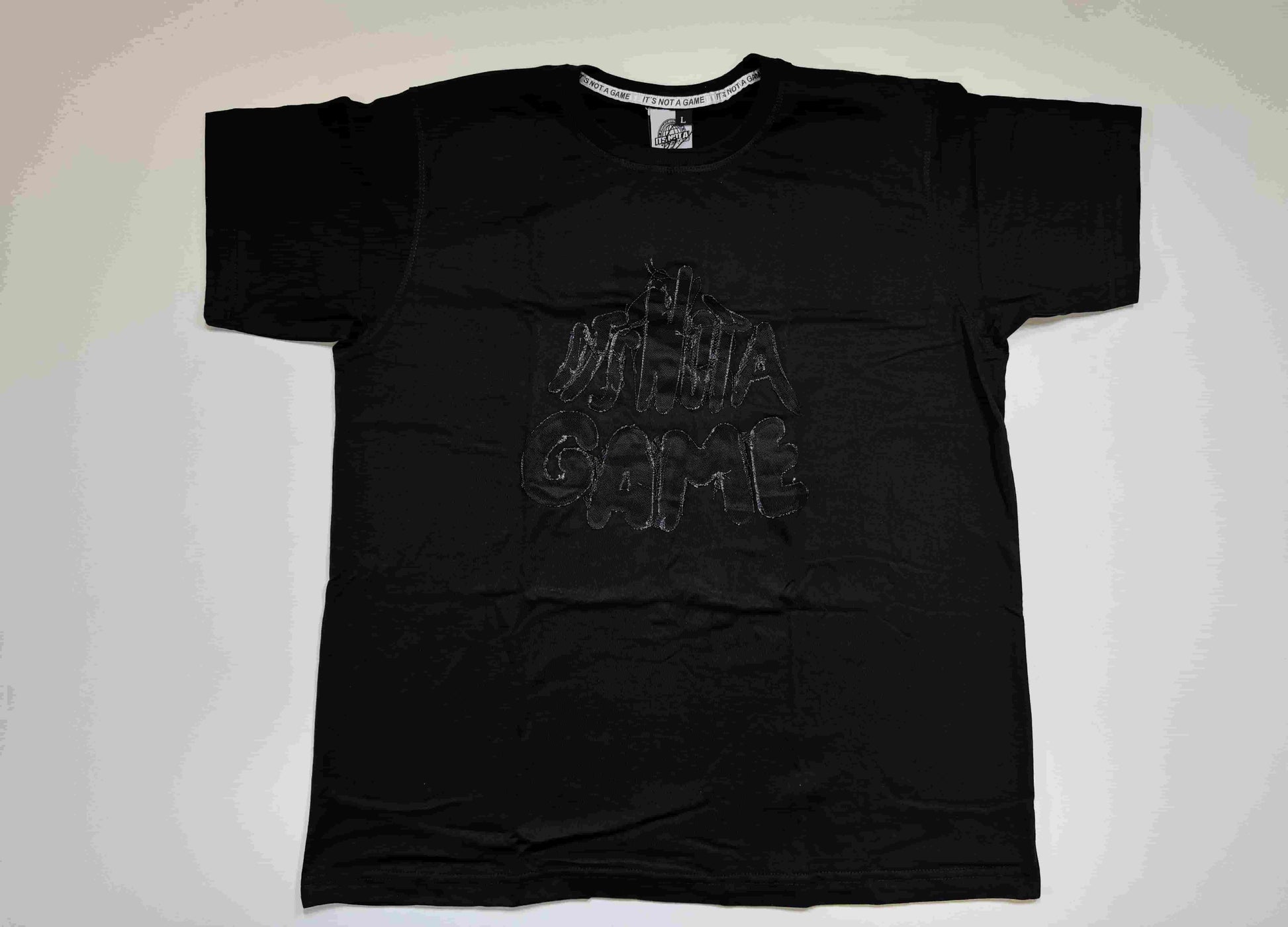 Black Embroidered Graphic Tee - Unisex Streetwear Shirt - INAG™