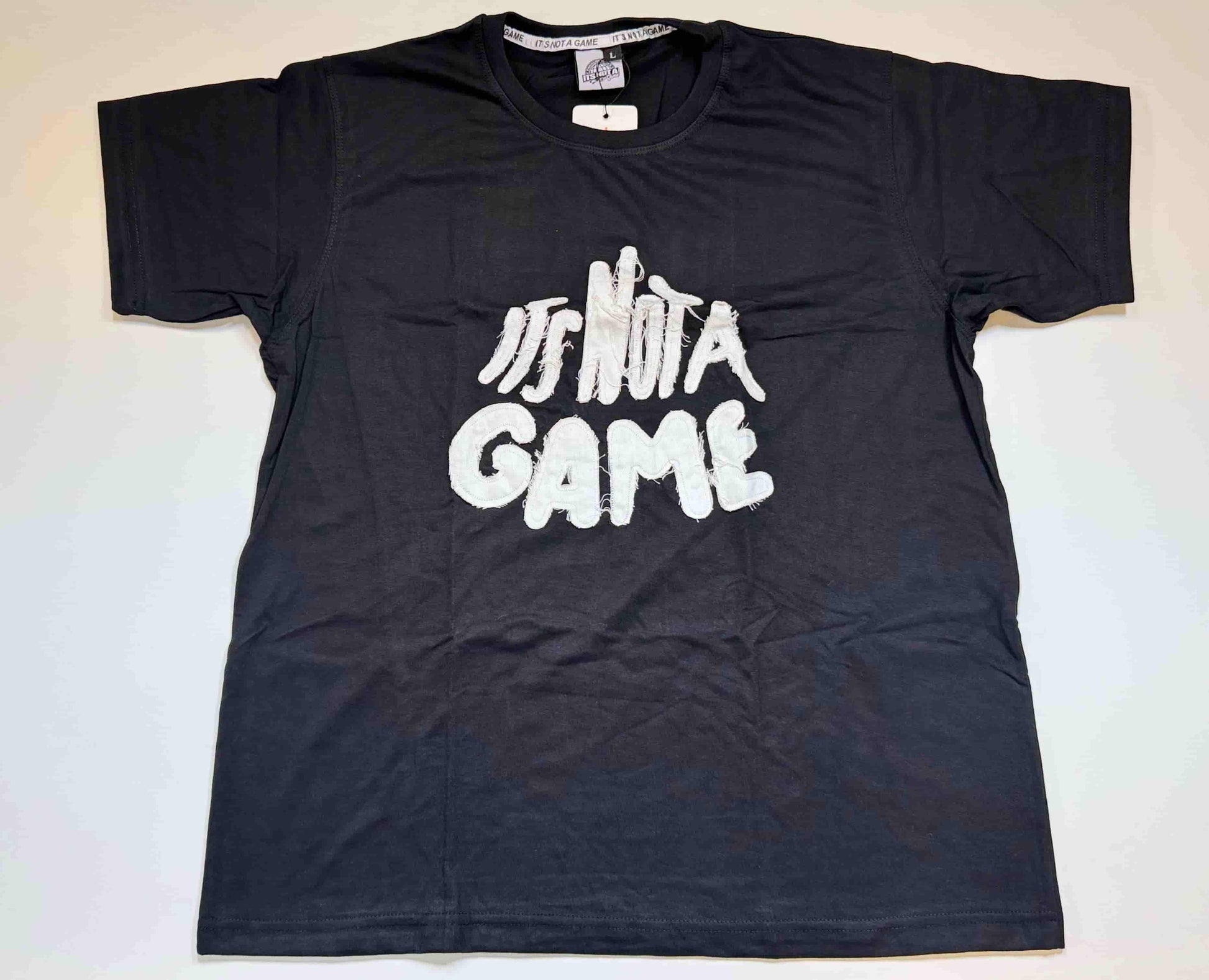 Black Embroidered Graphic Tee - Unisex Streetwear Shirt - INAG™