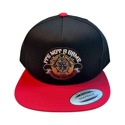 Mens Snapback Hats | Purpose Over Profit Snapback Red Cap Black Bill - INAG™